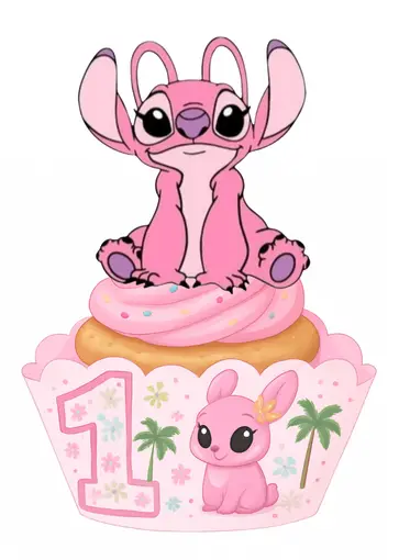 Feeling Cute cupcake toppers Lilo & stitch